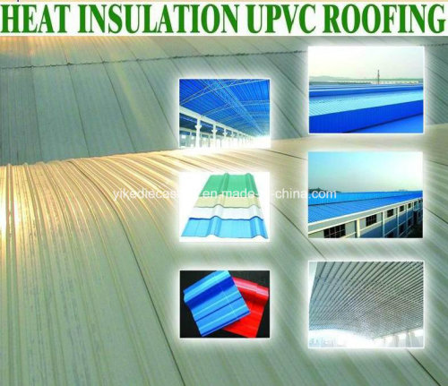 Heat Insulation 3 Layers UPVC Roofing Tile for Carport