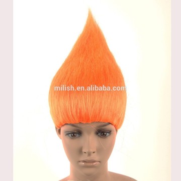 MPW-0412 carnival party halloween crazy costume synthetic big orange troll wig