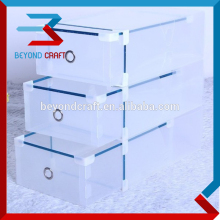 Good price clear plastic PP shoe box with frame