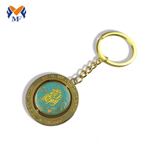 Enamel metal challenge coin keychain holder