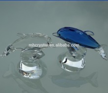 Clear and blue Crystal Dolphin Statue Figurine MH-D0441