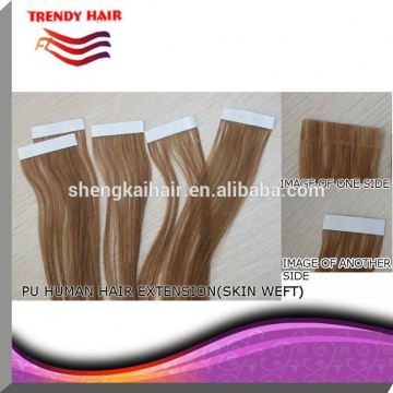 Human Hair Brazilian Pu Skin Weft