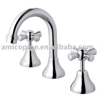 Double handle basin faucets