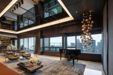 Modern entrance hall gloden ball glass chandelier