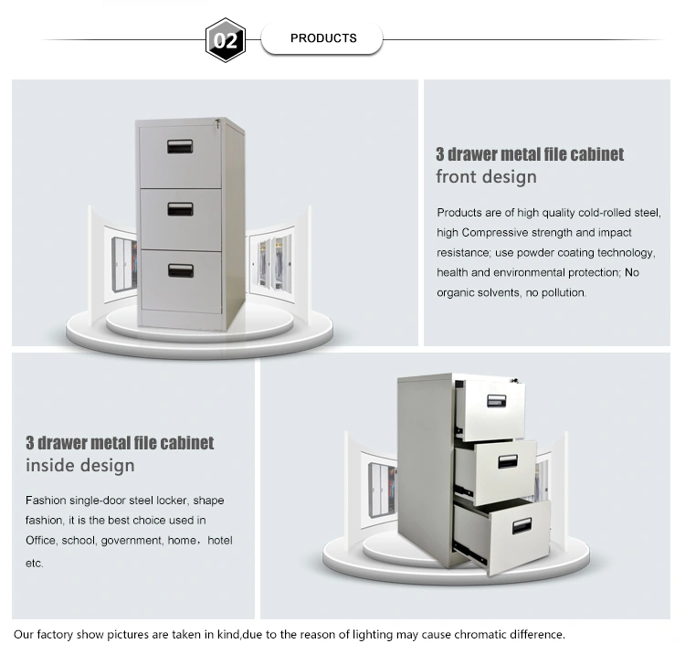 Luoyang Steel Office Vertical Metal 3 Drawer File Cabinet