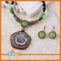 Fiore della lega ciondolo con perline catena Fashion Jewelry Set