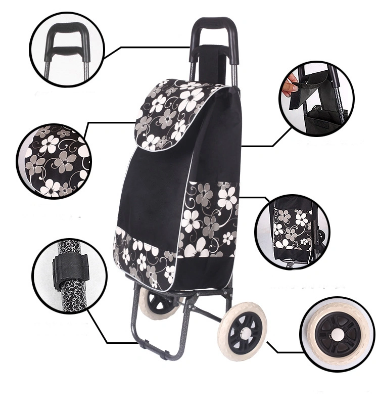 Foldable Shopping Trolley Bag on Wheels Collapsible Trolley Bags Supermarket Tug Shopping Bag