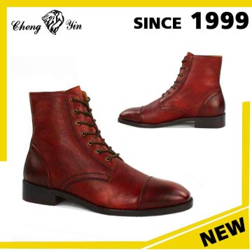 New arrival classy winter red leather men dress shoes genuine leather boots