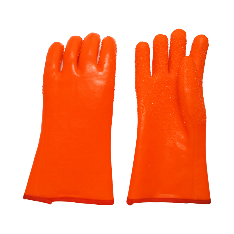 Luvas de PVC laranja fluorescente