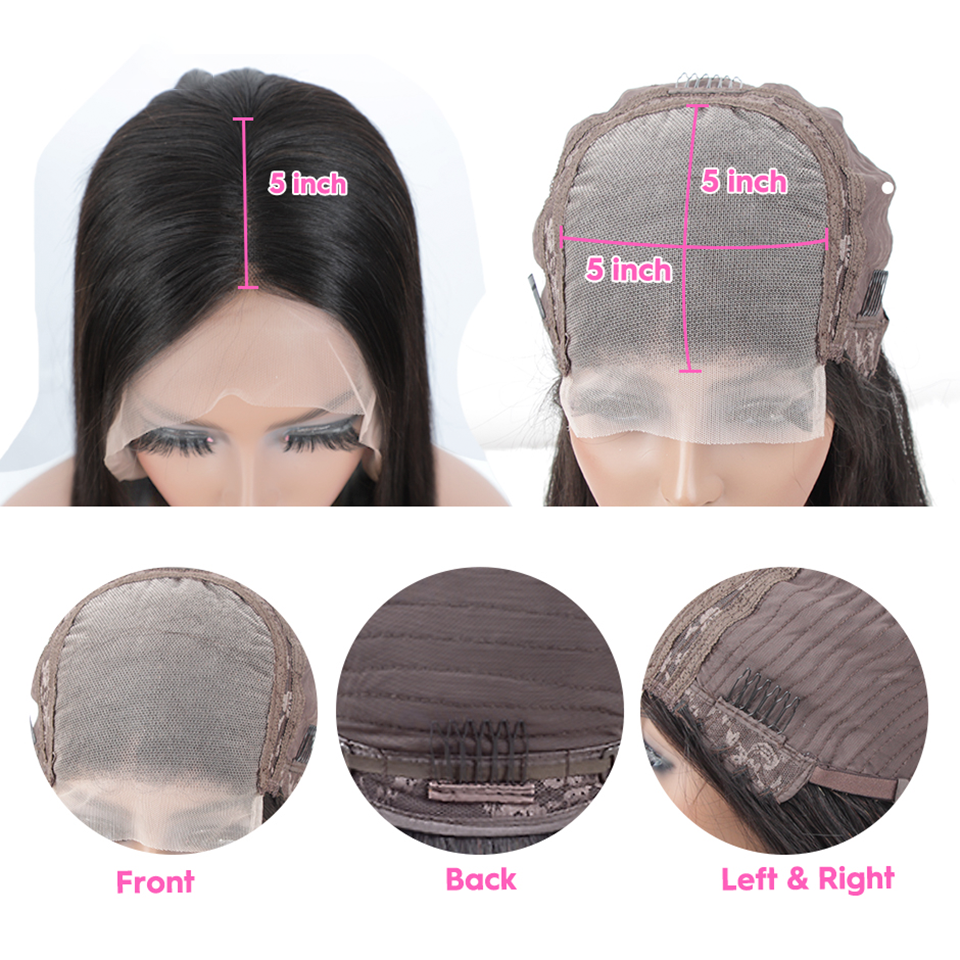 Natural Wholesale Brazilian 100% Human Swiss HD Transparent 13x4 5X5 Lace Glueless Raw Virgin Remy Hair Wigs for Black Women