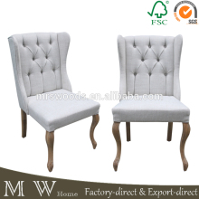 french wing back chair, upholstered chair, wing back dining chairs
