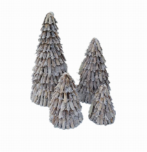 Natural Christmas decorated snow tree