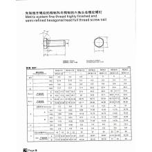 Metric System Fine Thread Highly Finished and Semi-Refined Hexagonal Head Full Thread Screw Nail