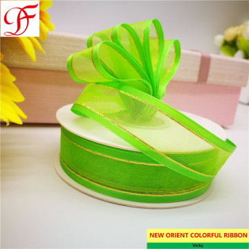Satin Edge Organza Ribbon Custom/Gift Box Ribbon Lint Band Nastri Doppio Cintas Raso Fita Cetim Grosgrain Taffeta Gingham Ribbon for Xmas/Wrapping/Garments/Deco
