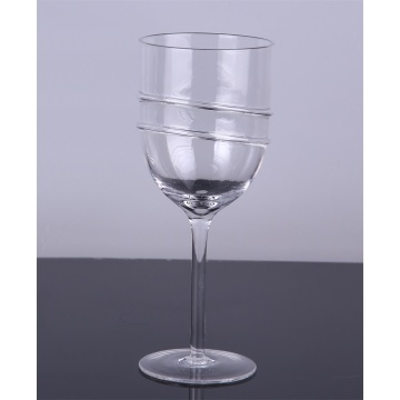 Handmade Clear Wine Glass Goblet Set of 2