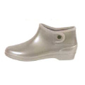 Women's Gray Short Pvc Rain Boots With Snap-fastener