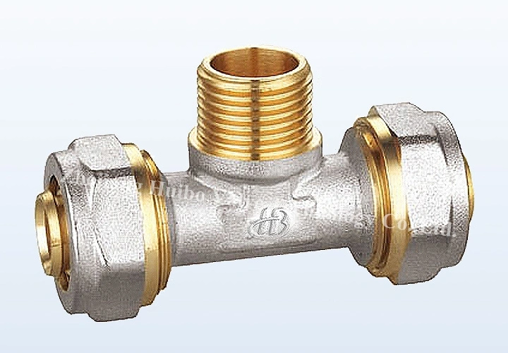 Tee Channel Brass Fitting Male Thread for Wholesales