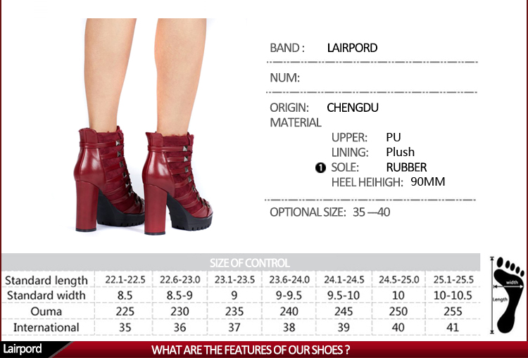 Women high heel ankle boots winter boots