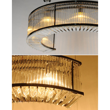 Luxury crystal stainless steel pendant lamp chandelier