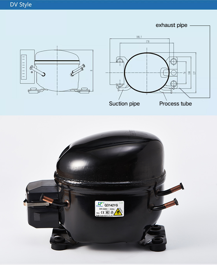 HuaJun R600a series small Refrigerant compressor 1/5hp