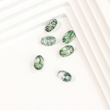 Water Grass Agate Egg Shaped Faceted Loose Stones