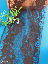 Latest Black African Tulle Net Galloon Lace Fabric