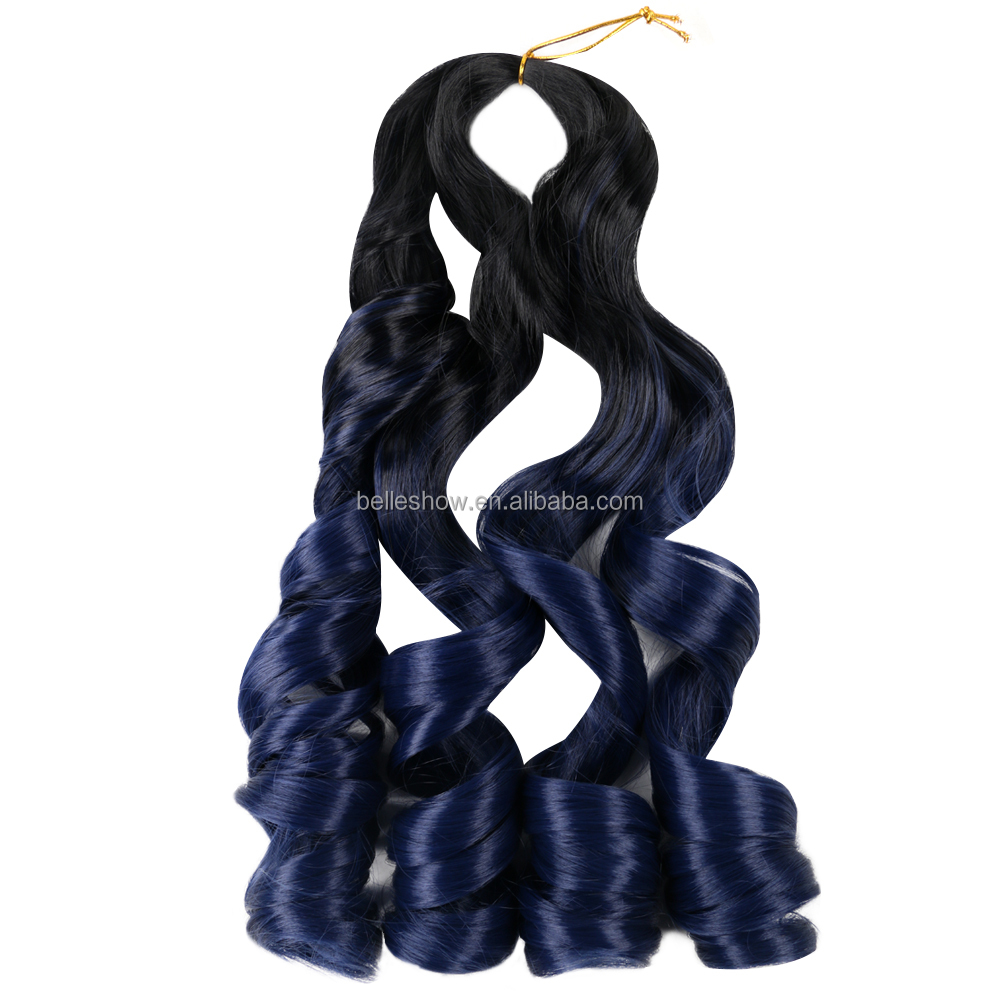 Hot sell  Synthetic deep hair bulk crochet curl  braids 150g spiral curly hair ombre color   curly braiding hair