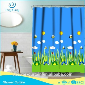 Polyester Fabric Bee Spring Shower Curtain
