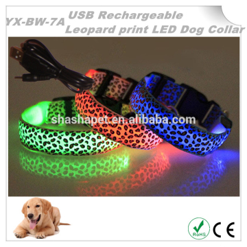 USB Rechargeable dog collar with led pet collar