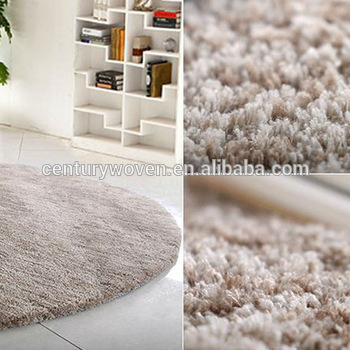 super soft blend color yarn microfiber polyester shaggy round rug