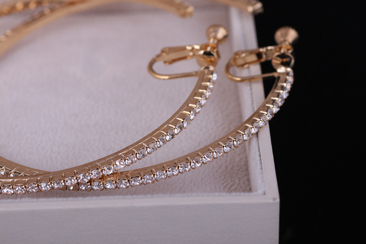 3-8cm big gold hoop earrings austria crystals diamond hoop earrings earring Earhole free big hoop wholesale