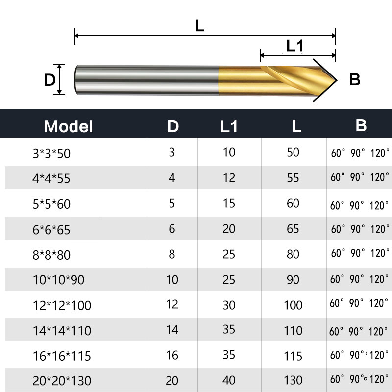 HSS Spot Titanium-plated fixed point 60 degrees 90 degrees 120 degrees centering drill chamfering center drill