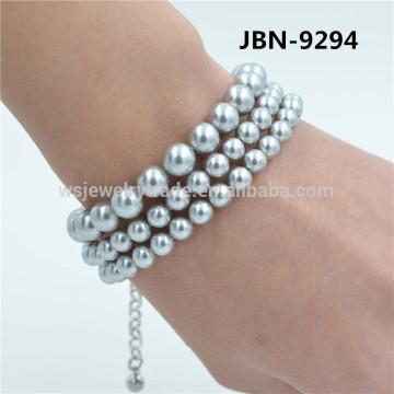 Light gray pearl jewelry Synthetic Pearl Bracelet Multilayer bead bead