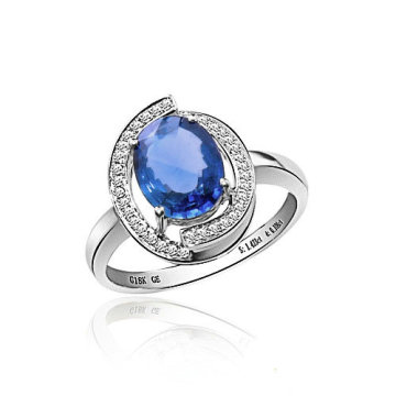 Universal blue diamond jewelry silver ring for engagement