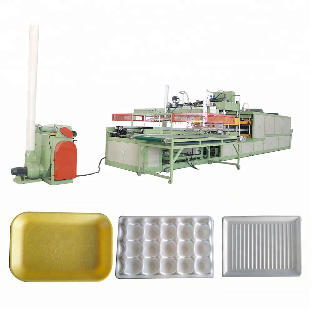 LONGKOU PS EPS  foam thermocol plate / tray making machine  / PS foam lunch box making machine