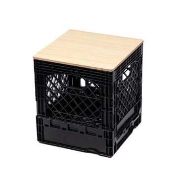 16 Quart Heavy Duty Collapsible Plastic Crate - 330x330x370mm Agricultural Milk Crate with Lid