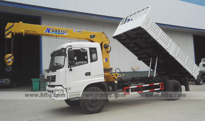 RHD dump truck mounted crane