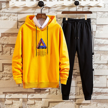 Fashion men's polyester hooded sweatshirt suits