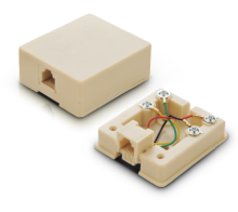 face plate network face plate Op white/ivory Single RJ-14 Surface Mount
