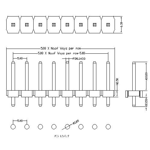 5.08 mm Pin Header Single Row Straight Type PHGS01-XXS