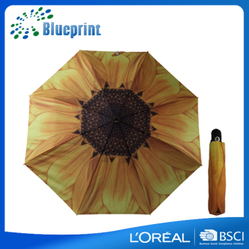 Chinese supplier 3 folding custom pattern automatic rain umbrella