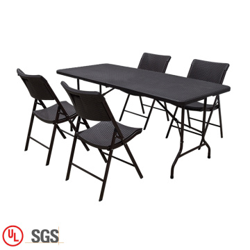 Outdoor Garden Rattan Plastic Study Folding Table