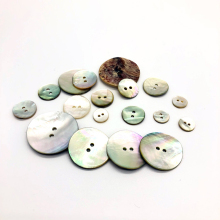 Japanese Imports: Akoya Shell Round Buttons - Antique White Natural Buttons