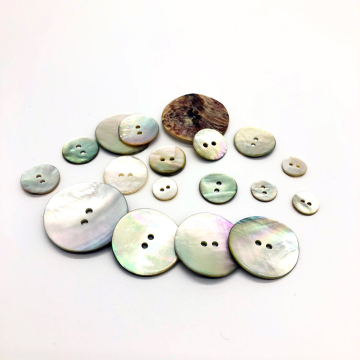 Japanese Imports: Akoya Shell Round Buttons - Antique White Natural Buttons