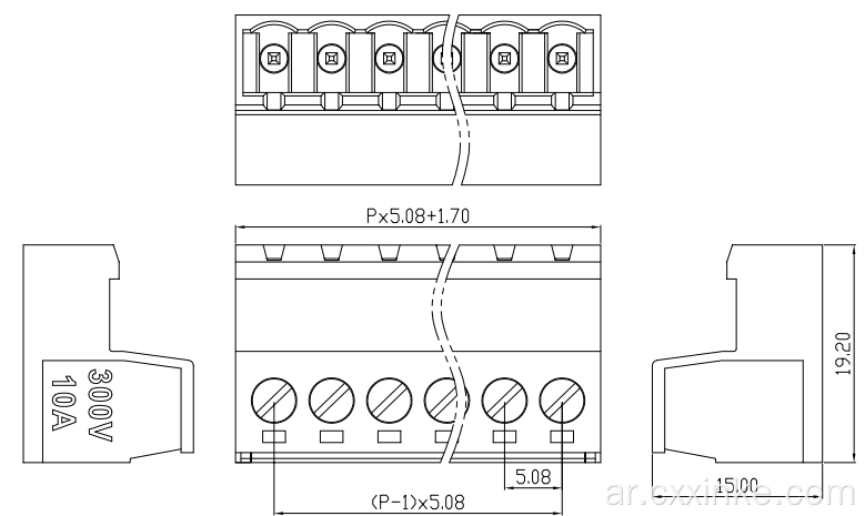 XK2EDGRK-5.08 Solderless Butt Plug Terminal 2EDGKP-5.08MM موصل كتلة طرفية