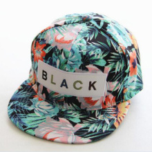 6 Panel Floral Printing Snapback Hats Custom Patch Hawaii Flat bill Cap