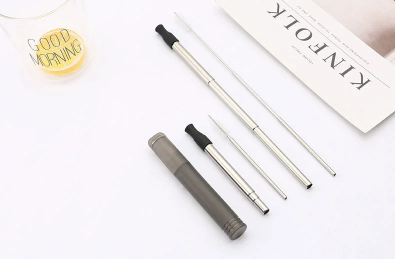 New Foldable Stainless Steel Drinking Straw