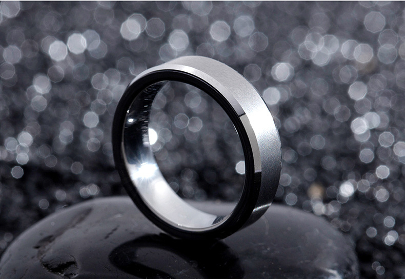 6mm smooth surface stainless steel couple ring gold/black/silver tungsten steel ring for men custom name jewelry wholesale