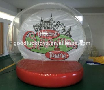 Christmas Promotion PVC Inflatable Snow Globe, Giant Inflatable Human Snowing globe