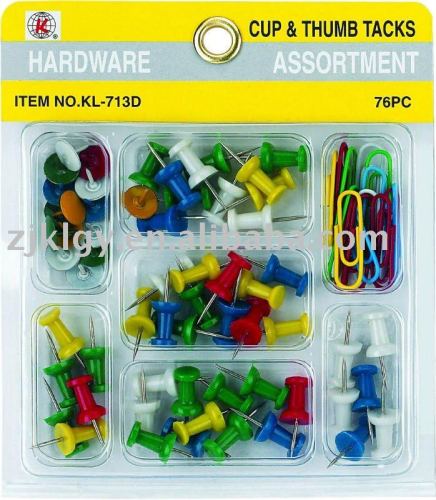 76pcs DIY hardware assortment(pins,tacks and clips kit)